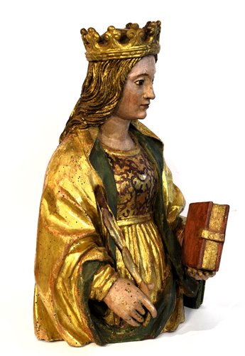 "Saint Catherine" Polychrome wood 